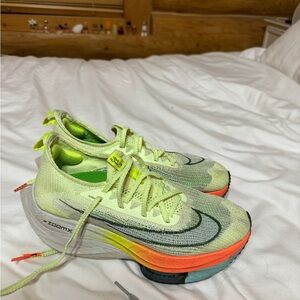 Nike Alphafly Sneakers in Lime Green and Coral